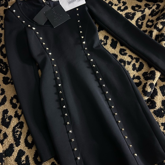 Philipp Plein Black Long Sleeve Dress with Studded Detail - Picture 5 of 12